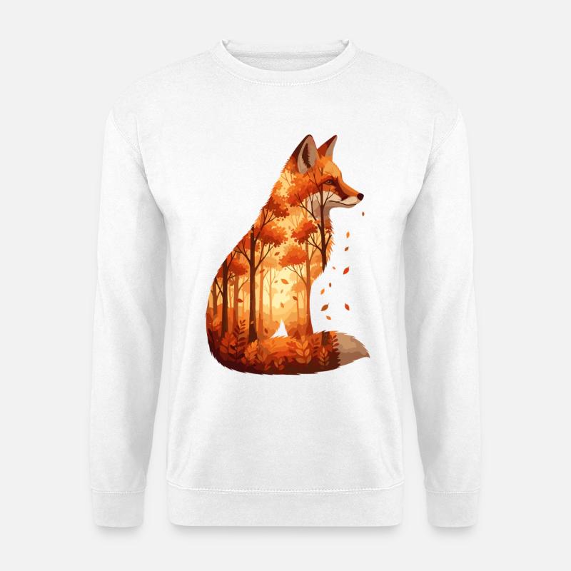 Gemütliches Herbst Fuchs Design - Natur & Wald - Unisex Pullover - Weiß