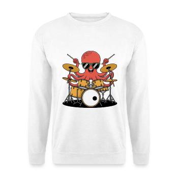 Drummer Octopus Band Groove - Unisex Sweatshirt - white - Front