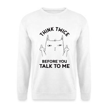 Sehr wütende und dumme Katze - Lustiger Spruch - Unisex Pullover - Weiß - Vorne