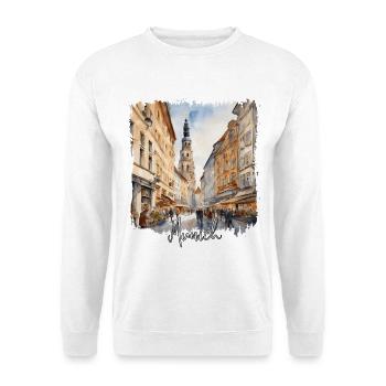 Munich Watercolor, Munich Germany - Unisex Sweatshirt - white - Front