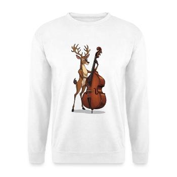 Reh am Kontrabass - Unisex Pullover - Weiß - Vorne