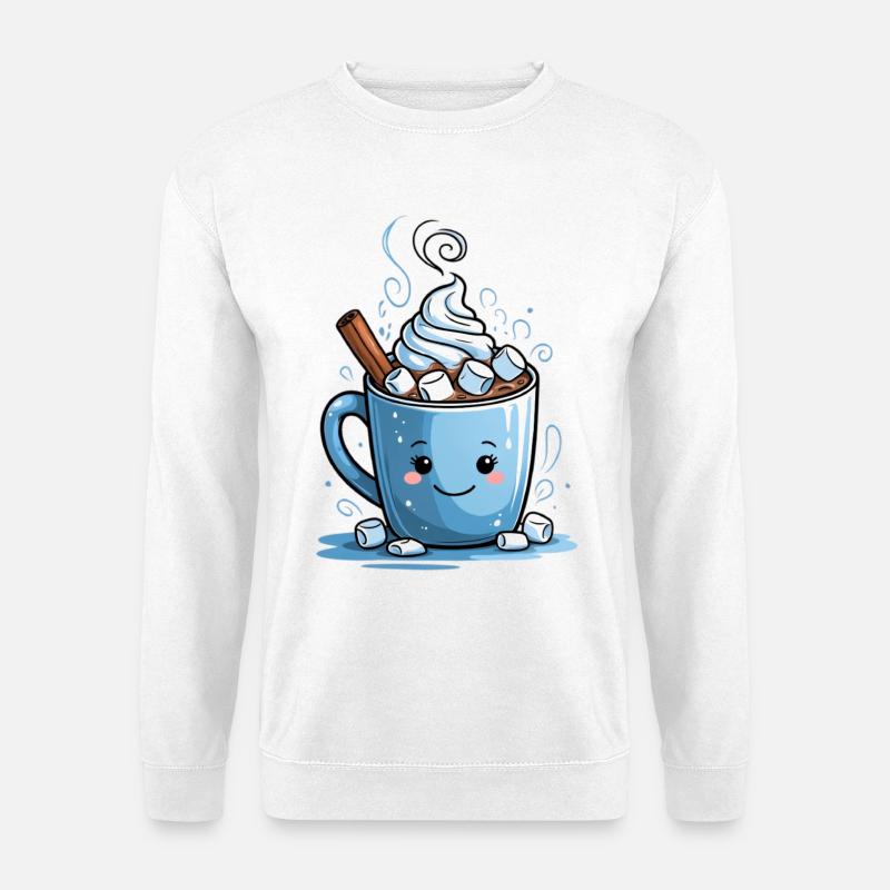 Cozy cocoa mug with marshmallows - Unisex Sweatshirt - white