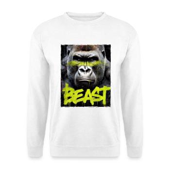 Gorilla Beast Entraînement Entraînement Fitness - Sweat-shirt Unisexe - blanc - Devant