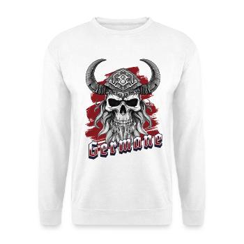 Viking Schädel Totenkopf Germane - Unisex Pullover - Weiß - Vorne