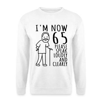 65ème Anniversaire 65s 65ème J’ai maintenant 65 ans - Sweat-shirt Unisexe - blanc - Devant