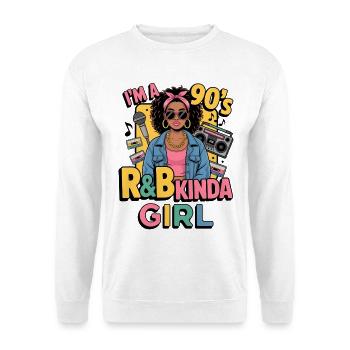 années 90 R&B Style Girl - Sweat-shirt Unisexe - blanc - Devant