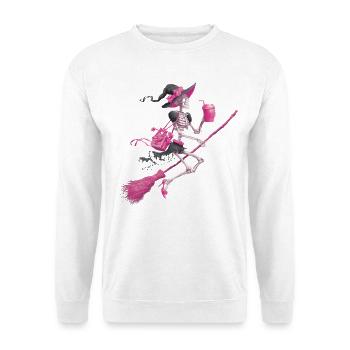 Skeleton Witches Design Halloween Aesthetic Women - Unisex Sweatshirt - white - Front