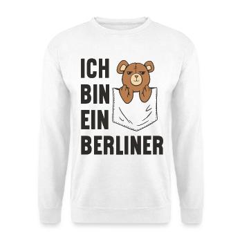 Un ours en peluche de poche effronté ! Je suis Berlinois - Sweat-shirt Unisexe - blanc - Devant