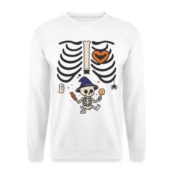 Halloween Costume Funny Pregnant Woman, Pumpkin... - Sweat-shirt Unisexe - blanc - Devant