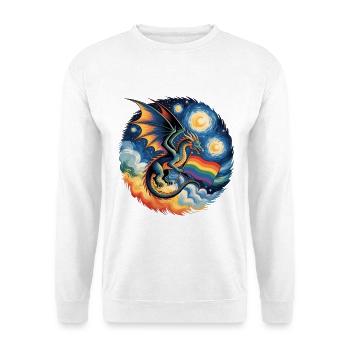 Dragon orgueilleux avec drapeau arc-en-ciel - Sweat-shirt Unisexe - blanc - Devant