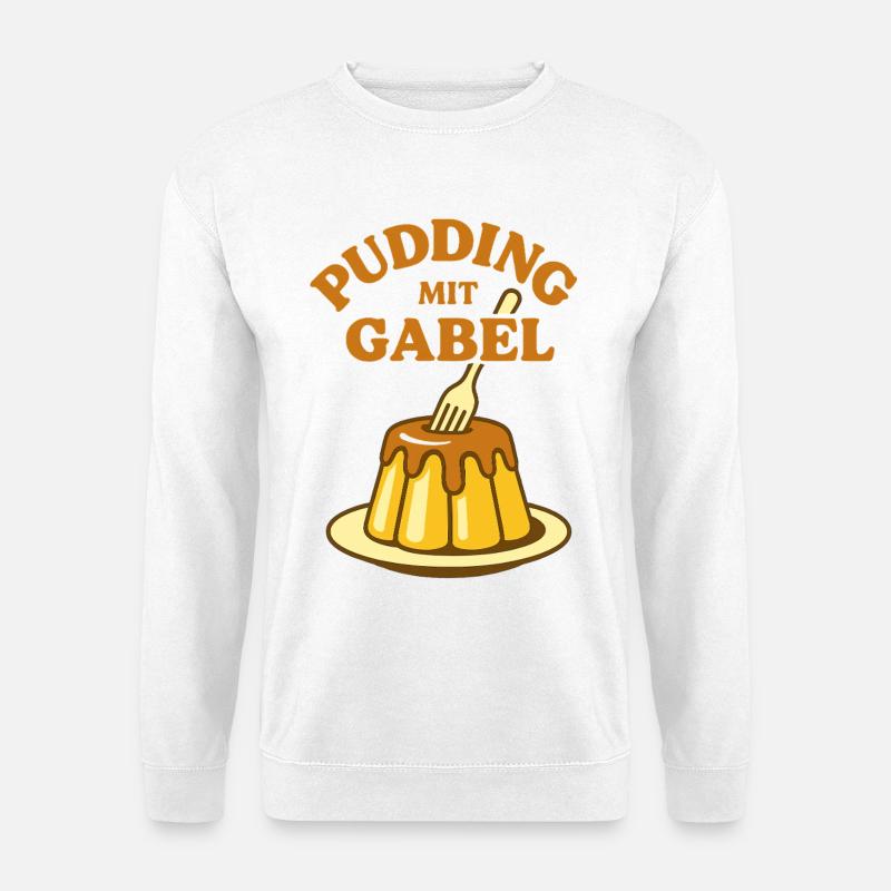 Pudding with fork - Unisex Sweatshirt - white