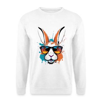 Colorful Daredevil Bunny with Sunglasses - Unisex Sweatshirt - white - Front