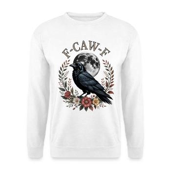 Corbeau noir, F-CAW-F Oiseau noir drôle - Sweat-shirt Unisexe - blanc - Devant
