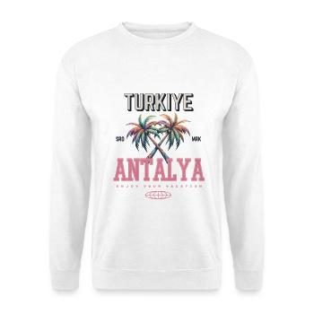 Antalya Türkei Palmen Design – Sommerurlaub - Unisex Pullover - Weiß - Vorne