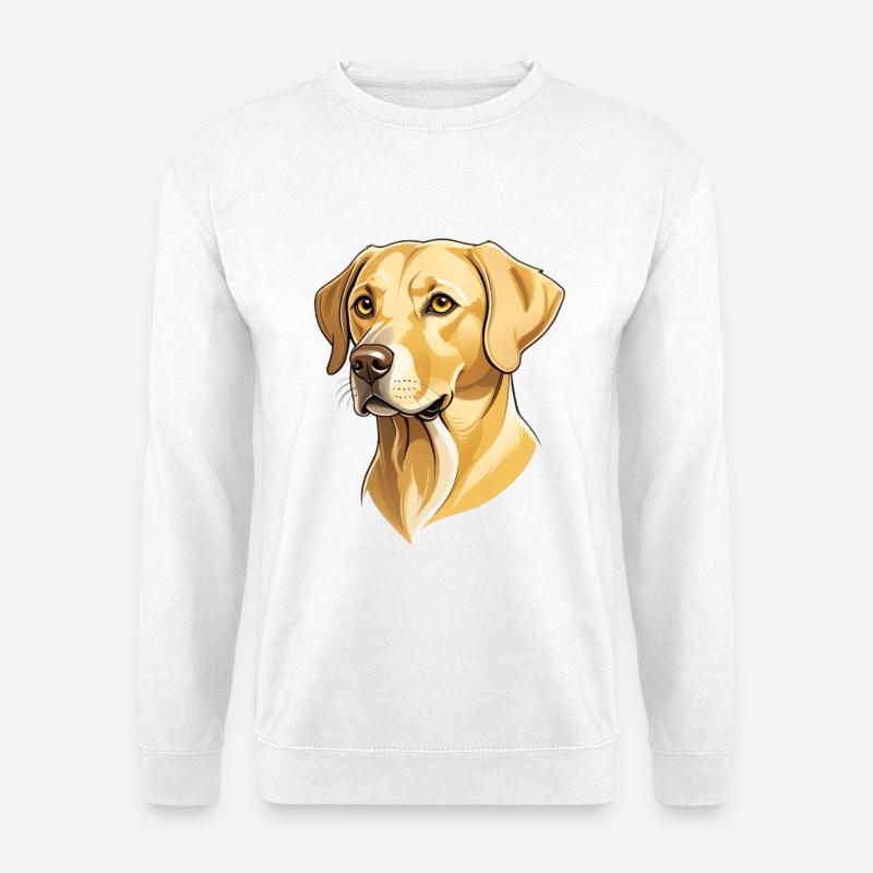 Goldener Labradorkopf Illustration - Unisex Pullover - Weiß