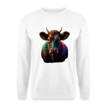 Portrait de vache arc-en-ciel - Sweat-shirt Unisexe - blanc - Devant