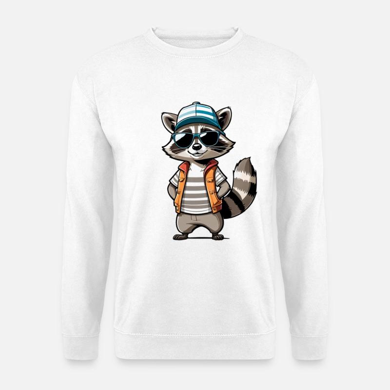 Waschbär Streetwear Outfit - Unisex Pullover - Weiß