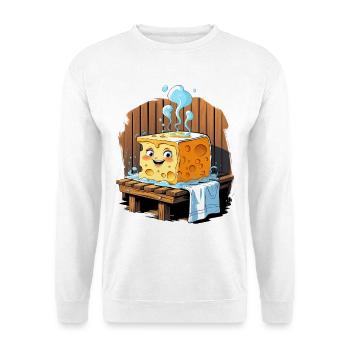 Cheese in sauna Smile and sweat - Unisex Sweatshirt - white - Front