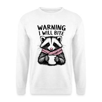 Raccoon with pink scarf - Unisex Sweatshirt - white - Front