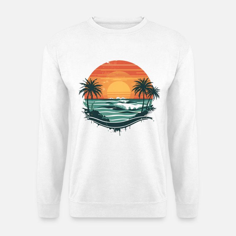 Retro-Surf-Vibe - Unisex Pullover - Weiß