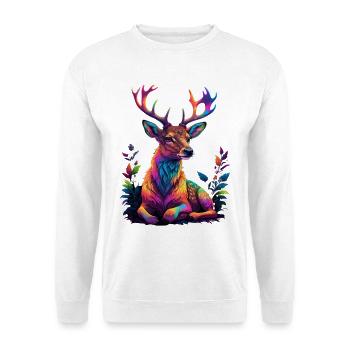 Dazzling Deer Portrait - Unisex Sweatshirt - white - Front