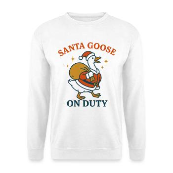 Père Noël Oie En Devoir Drôle Noël Design - Sweat-shirt Unisexe - blanc - Devant