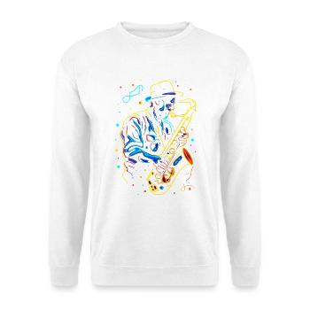 Saxophonist Großvater - Unisex Pullover - Weiß - Vorne