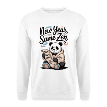 Entspannt ins neue Jahr Panda Shirt mit Zen-Vibes - Unisex Pullover - Weiß - Vorne
