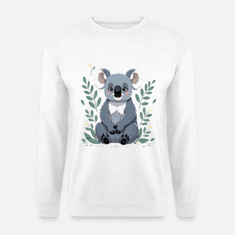Small koala in a leaf frame - Unisex Sweatshirt - white