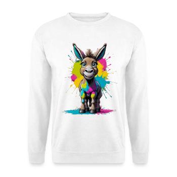 Colorful Donkey Splash Art Motif - Unisex Sweatshirt - white - Front