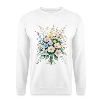 Bouquet Pastel Bouquet Aquarelle - Sweat-shirt Unisexe - blanc - Devant