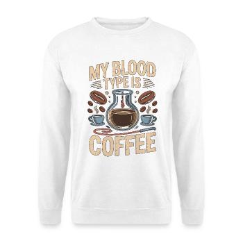 Technicien de laboratoire Mon groupe sanguin est Phlébotomie au café - Sweat-shirt Unisexe - blanc - Devant