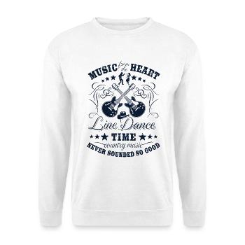 Danse en ligne - Musique avec coeur - Cadeau champêtre - Sweat-shirt Unisexe - blanc - Devant
