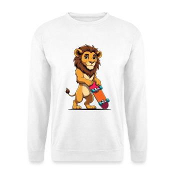 Lion Cub Skateboard Power - Unisex Sweatshirt - white - Front