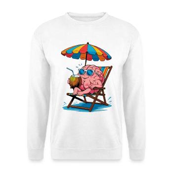 Cerveau sur la plage avec cocktail - Sweat-shirt Unisexe - blanc - Devant