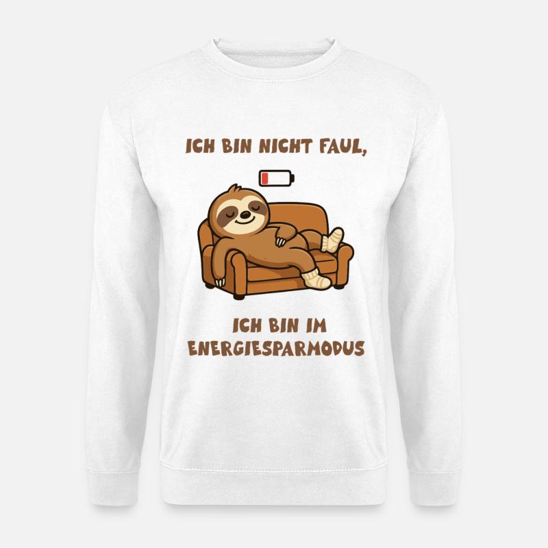 Faultier Energiesparmodus Design - Unisex Pullover - Weiß