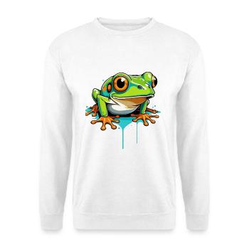 Frosch Graffiti Neon Splash - Unisex Pullover - Weiß - Vorne