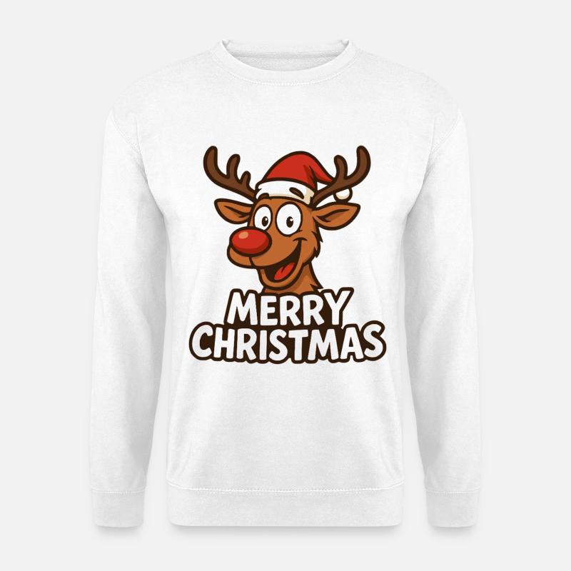 Lustiges Rentier Weihnachten - Unisex Pullover - Weiß