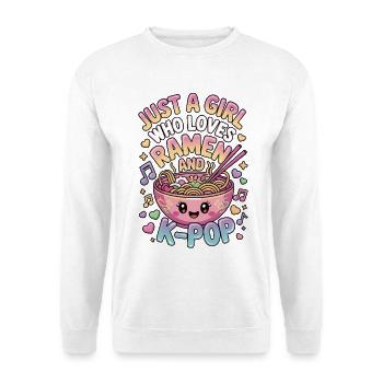 K-Pop Ramen Girl Motif - Unisex Sweatshirt - white - Front