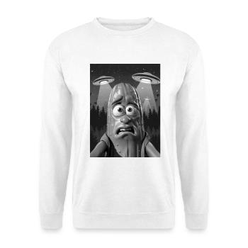 Gurkenmonster im UFO-Nebel - Unisex Pullover - Weiß - Vorne