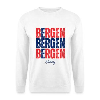Bergen Norwegen, ein Souvenir von Bergen - Unisex Pullover - Weiß - Vorne