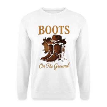 Boots On The Ground Cowboy Style - Unisex Pullover - Weiß - Vorne