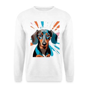 PopArt Dachshund Colour Shower - Unisex Sweatshirt - white - Front