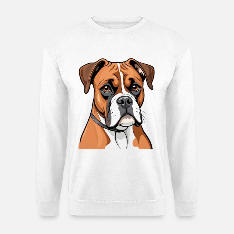 Boxer Portrait - Unisex Pullover - Weiß