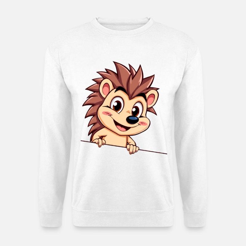 Nimble hedgehog on a wire - Unisex Sweatshirt - white