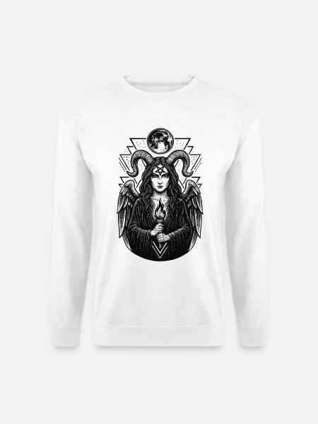Lilith Hexe Dämon Pentagramm Dunkle Magie - Unisex Pullover - Weiß