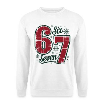 Chemise de Noël Six Seven avec des flocons de neige - Sweat-shirt Unisexe - blanc - Devant