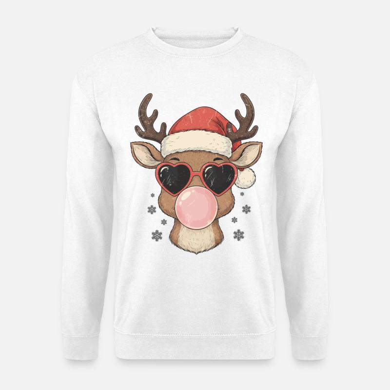 Rentier Kaugummi - Unisex Pullover - Weiß