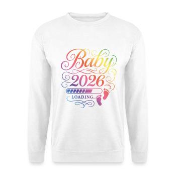 Bébé 2026 Chargement Grossesse - Sweat-shirt Unisexe - blanc - Devant