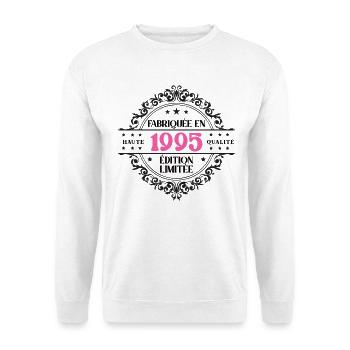 Hergestellt im Jahr 1995 Geburtstagsgeschenk Mädchen - Unisex Pullover - Weiß - Vorne